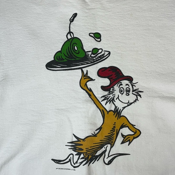 Dr Seuss Green Eggs And Ham 90s Heavy Cotton Vintage UNISEX Sweat Shirt - Picture 10 of 12